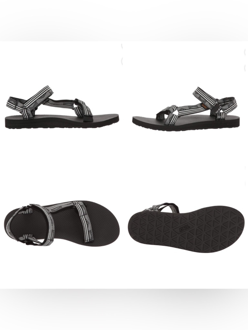 Women’s Teva Original Universal Sandals Sport Hiking Comfort Black White Size 8